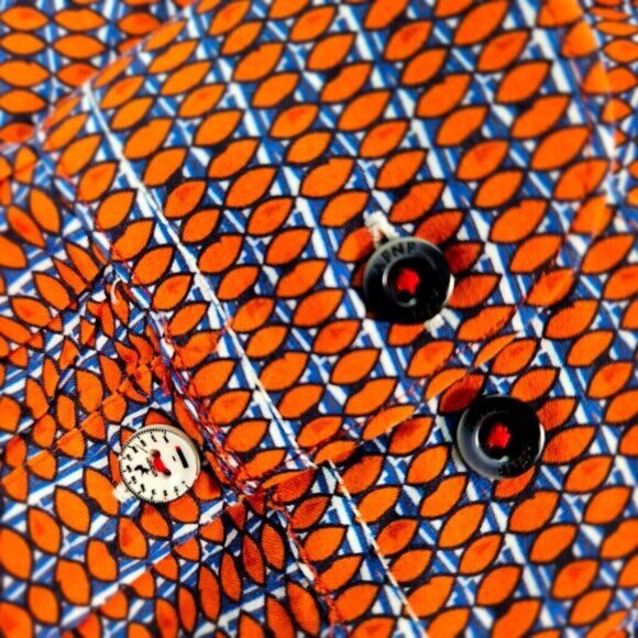 A Fish Named Fred Dress Shirt All Over Print Multicolor Long Sleeve Mens Size XL - Picture 7 of 11